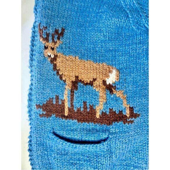 Vintage Handmade Knitted Lined Stag Deer Sweater - Picture 4 of 11